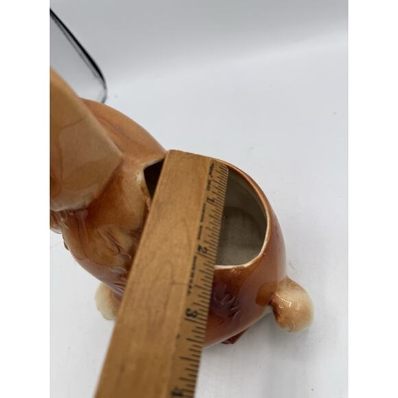 Vintage Cocker Spaniel Puppy Dog Ceramic Planter Brown Tan Glazed Pottery 8” - Picture 8 of 9